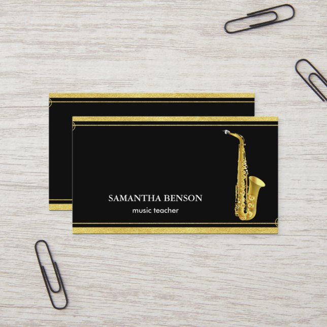 Elegant Musician  Business Card (Front/Back In Situ)