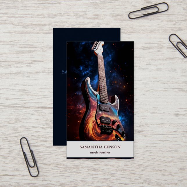 Elegant Musician Business card with Music Note (Front/Back In Situ)