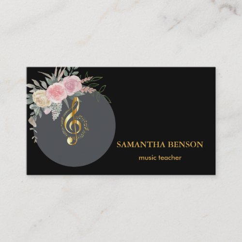 Elegant Musician Business card with Music Note