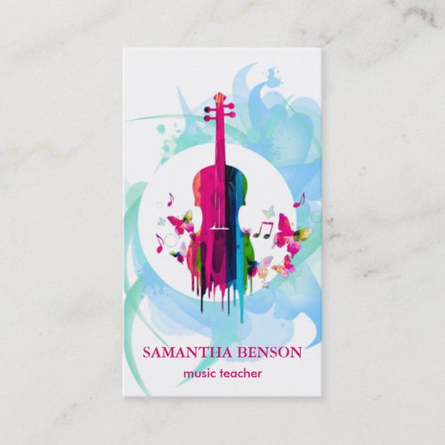 Elegant Musician Business card with Music Note