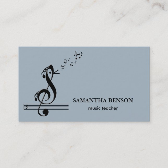 Elegant Musician Business card with Music Note (Front)