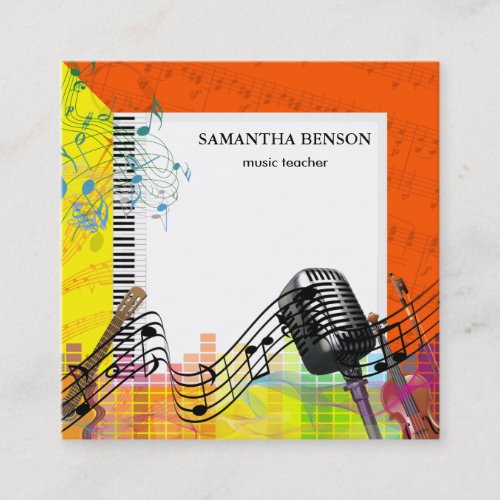 Elegant Musician Business card with Music Note