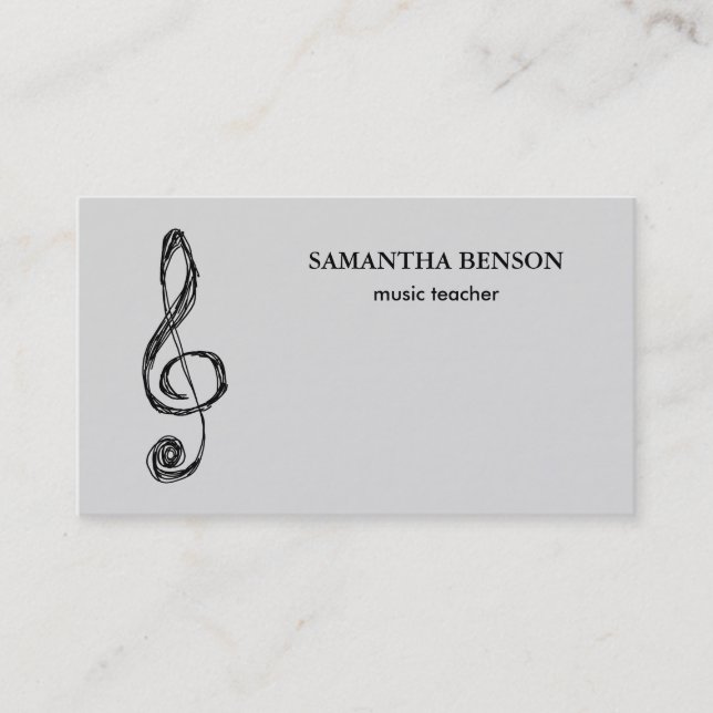 Elegant Musician Business card with Music Note (Front)
