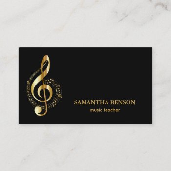 Elegant Musician Business Card With Music Note by sunbuds at Zazzle
