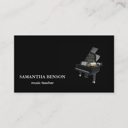 Elegant Musician Piano Instructor Music Teacher Business Card