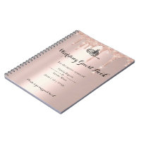 Elegant Muslim wedding guest book rose gold