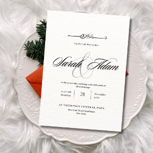 Elegant Muslim Wedding Minimalist Arabic Nikah Invitation