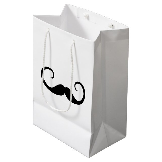 Elegant Mustache Medium Gift Bag (Front Angled)