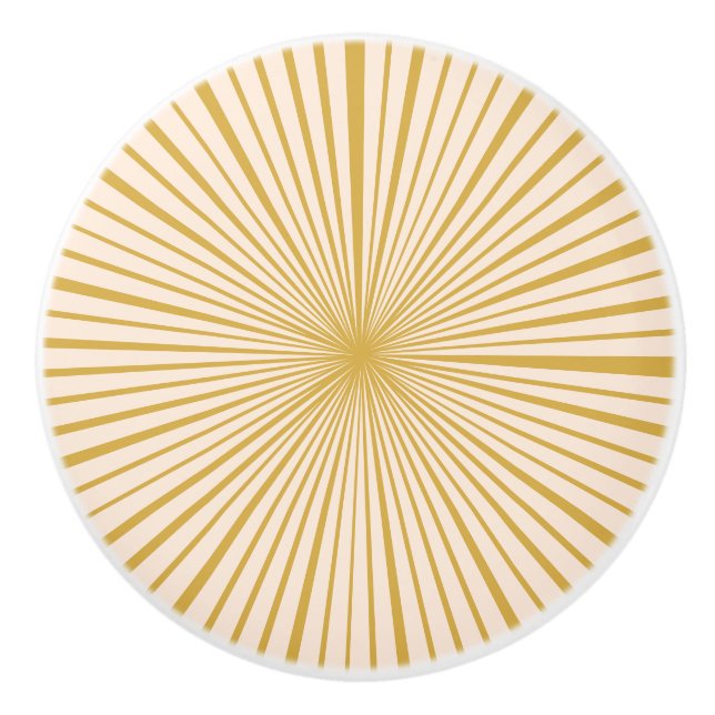 Elegant Mustard Gold Blush Pink Simple Wheel Ceramic Knob (Front)