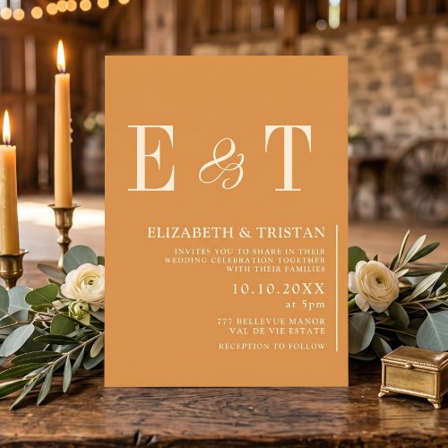 Elegant Mustard Minimalist Wedding Invitation