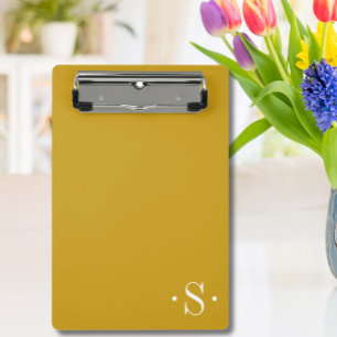 Elegant Mustard Monogram Mini Clipboard
