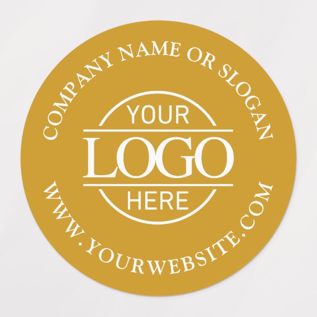 Elegant Mustard Yellow Business Logo Promotional Labels (Design 1)