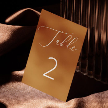 Elegant Mustard Yellow Minimalist Fall Wedding Table Number by RemioniArt at Zazzle
