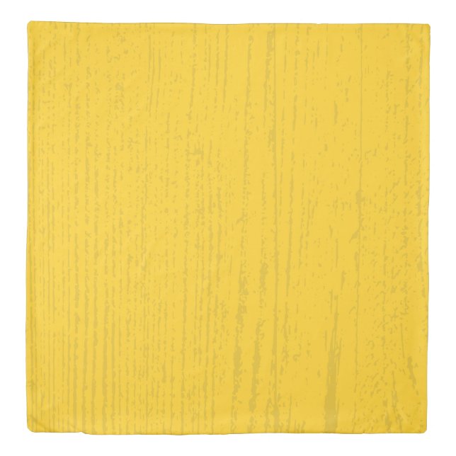 Elegant Mustard Yellow Wood Grain Duvet Cover (Front)
