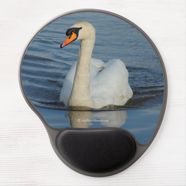 Elegant Mute Swan Waterbird on the Lake  Gel Mouse Pad (Front)