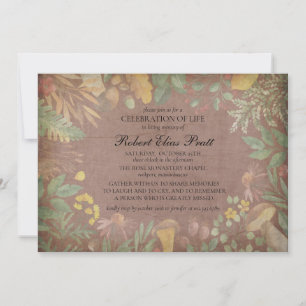 Elegant Muted Autumn Flowers Fall Funeral Invitati Invitation
