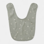 Elegant muted green Floral Baby Bib