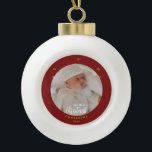 Elegant My First Christmas Baby's Photo  Ceramic Ball Christmas Ornament<br><div class="desc">Simple and gorgeous in gold tone with a white festive holiday script,  My First Christmas with Baby's photo.  Replace with your photo,  name,  and year of choice  Enjoy the Season!</div>