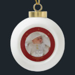 Elegant My First Christmas Baby's Photo  Ceramic Ball Christmas Ornament<br><div class="desc">Simple and gorgeous in gold tone with a white festive holiday script,  My First Christmas with Baby's photo.  Replace with your photo,  name,  and year of choice  Enjoy the Season!</div>
