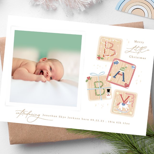 Elegant My First Merry Christmas Adoption Photo Holiday Card (Creator Uploaded)