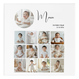 Elegant My First Year Collage Custom Photo Acrylic Print