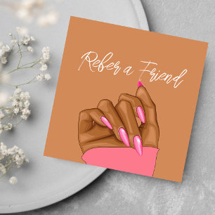 Elegant Nail Artist Beauty Salon Referral Card