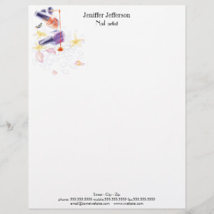 Elegant nail artist letterhead