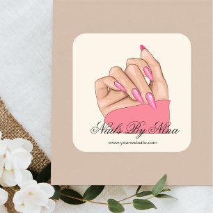 Elegant Nail Artist Manicurist Beauty Salon Promo Square Sticker