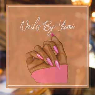 Elegant Nail Artist Manicurist Typography Branded Window Cling