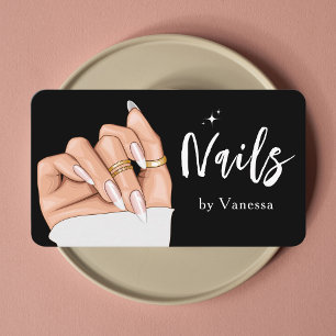 Elegant Nail Artist Salon Qr Code Business Card