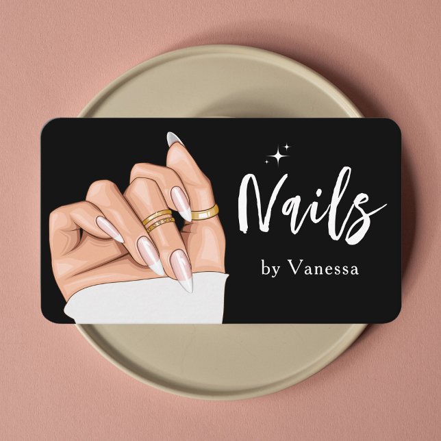 Elegant Nail Artist Salon Qr Code Business Card (Creator Uploaded)