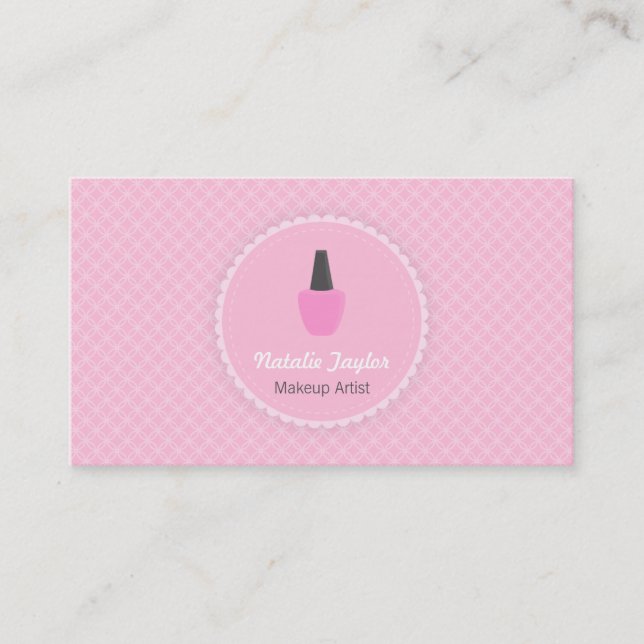 Elegant Nail Polish Makeup Artist Business Cards (Front)