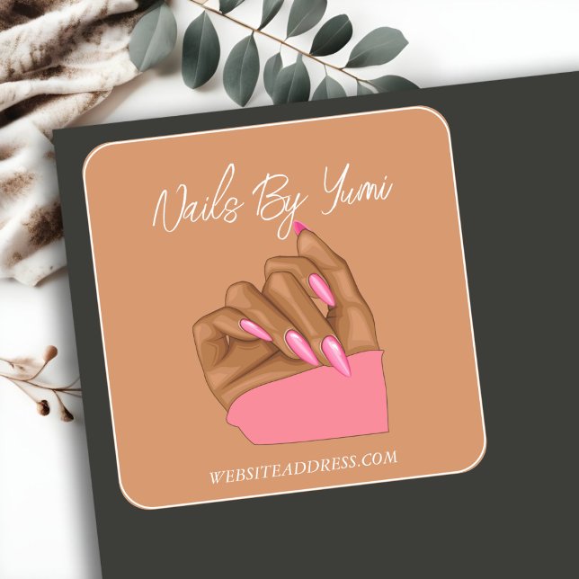 Elegant Nail Salon Artist Manicurist Branded  Square Sticker (Creator Uploaded)