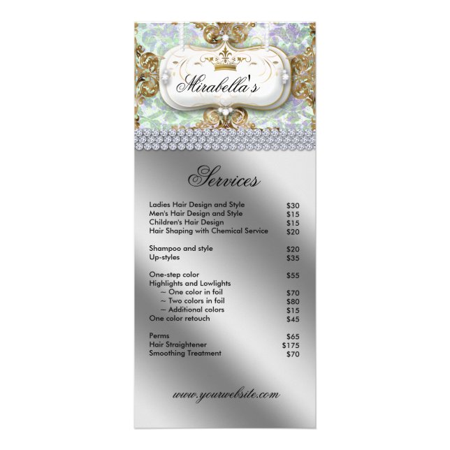 Elegant Nail Salon Makeup Artist Cosmetologist Rack Card (Front)