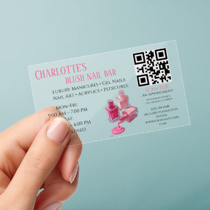 Elegant Nail & spa Beauty Studio Clear Business Cards