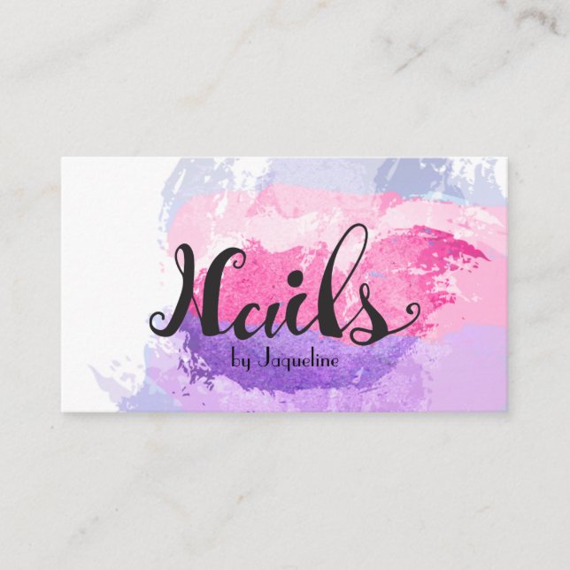Elegant Nail Technician Business Card (Front)