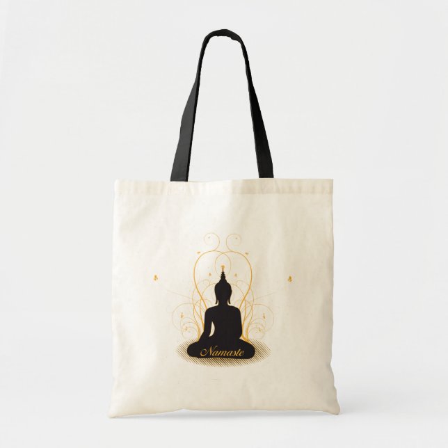 Elegant Namaste Buddha Tote Bag (Front)