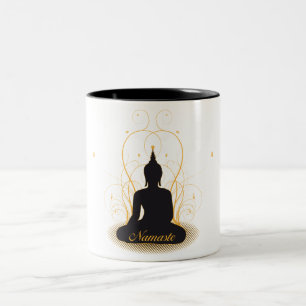 Elegant Namaste Buddha Two-Tone Coffee Mug