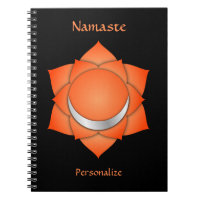 Elegant Namaste Orange Sacral Chakra Personalize Notebook