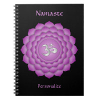 Elegant Namaste Violet Crown Chakra Personalize Notebook