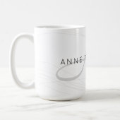 elegant name and initial (monogram) white 15 oz coffee mug (Left)