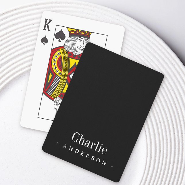 Elegant name and surname black poker cards (Elegant name and surname black poker cards)