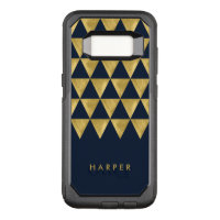 Elegant Name Blue Triangle Geometric OtterBox Commuter Samsung Galaxy S8 Case
