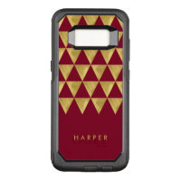 Elegant Name Burgundy Triangle OtterBox Commuter Samsung Galaxy S8 Case