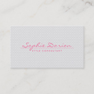 ELEGANT NAME IN PINK ON VINTAGE PATTERN BUSINESS CARD