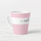 Elegant Name in Script Typography Pink Latte Mug (Left Angle)