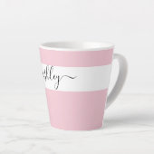 Elegant Name in Script Typography Pink Latte Mug (Right Angle)