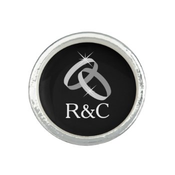Elegant Name Initials Engagement Ring For Fiance by logotees at Zazzle