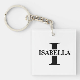 Elegant Name Inside Initial Monogram Design Keychain