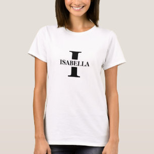 Elegant Name Inside Initial Monogram Design T-Shirt